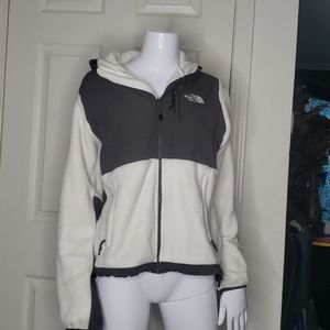 The North Face White & Gray Hooded Fleece Size S